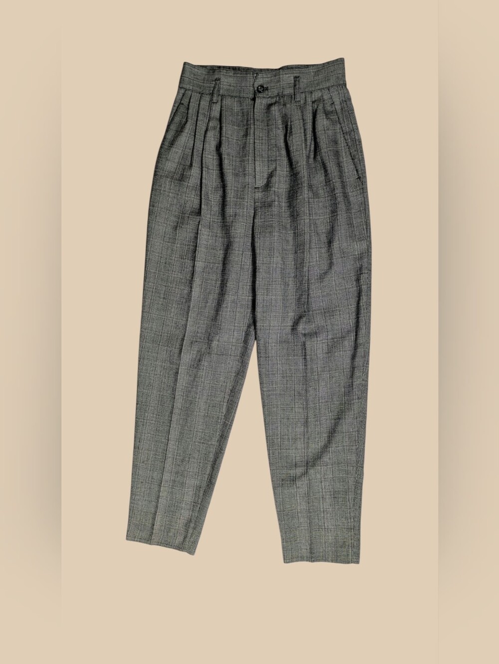 80s Autograph Gray Pleated High-Waist Trousers